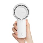 JISULIFE Handheld Portable Turbo Fan [16H Max Cooling Time], 4000mAh USB Rechargeable Personal Battery Operated Mini Small Pocket Fan with 5 Speeds for Travel/Outdoor/Home/Office