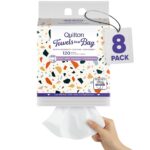 Quilton Towels in a Bag, 2-Ply Paper Towels, 120 Sheets x 8 Pack, Easy One-Handed Dispensing, Strong, Absorbent and Convenient - Image 2
