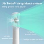 JISULIFE Handheld Portable Turbo Fan [16H Max Cooling Time], 4000mAh USB Rechargeable Personal Battery Operated Mini Small Pocket Fan with 5 Speeds for Travel/Outdoor/Home/Office - Image 3