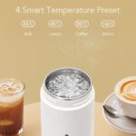 Mini Travel Electric Kettle 450ML, 4 Temperature Settings, Double Wall 316 Stainless Steel, Portable Hot Water Boiler for Hotel/Office, with Storage Bag and Cleaning Brush (White 1) - Image 3