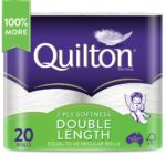 Quilton 3-Ply Double Length Toilet Tissue 20 pack